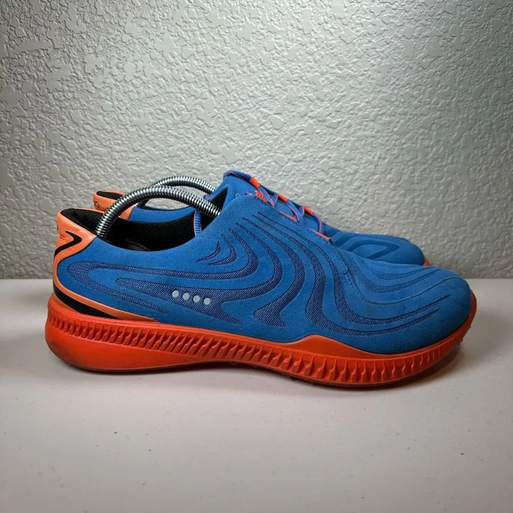 Ecco Mens 10 Hydromax S-Drive Athletic Shoes Blue Orange Spikeless Golf Sneakers